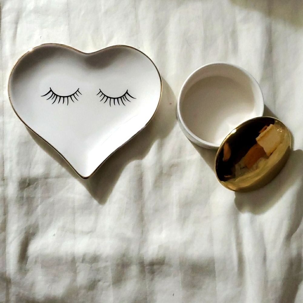 👑👑 HOST PICK👑👑 Kevia Marble Eyelashes Trinket Dish & Jar